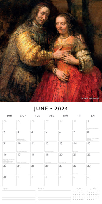 2024 Rembrandt Wall Calendar
