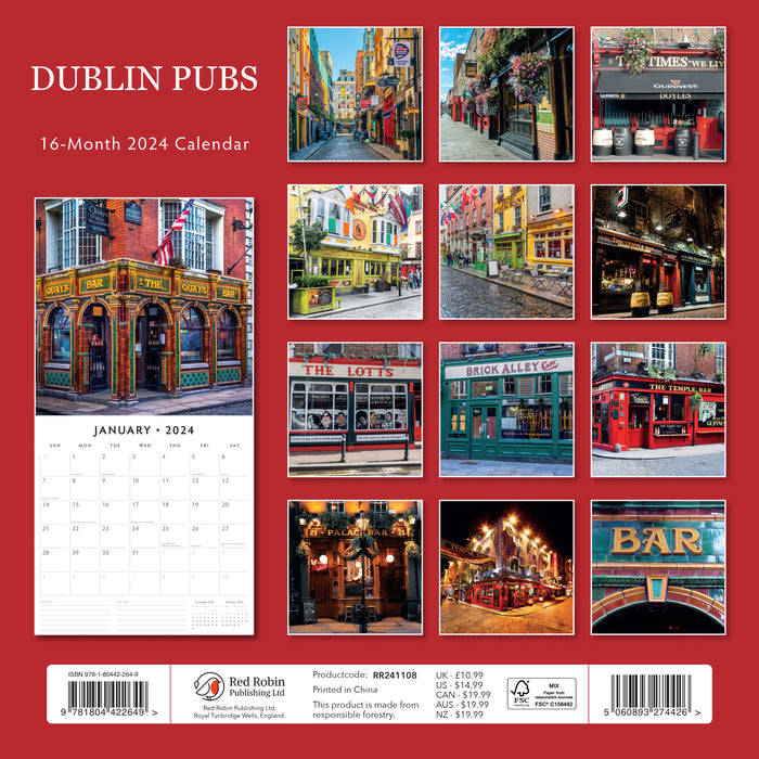 2024 Dublin Pubs Wall Calendar