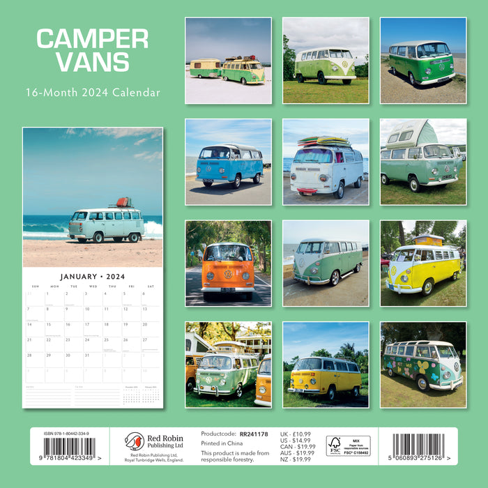 2024 Camper Vans Wall Calendar