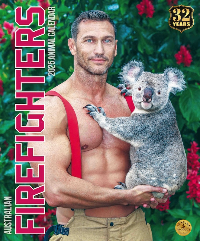 Calendar Club 2025 Australian Firefighters Mixed Animal Wall Calendar