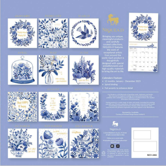 2025 China Blue Wall Calendar