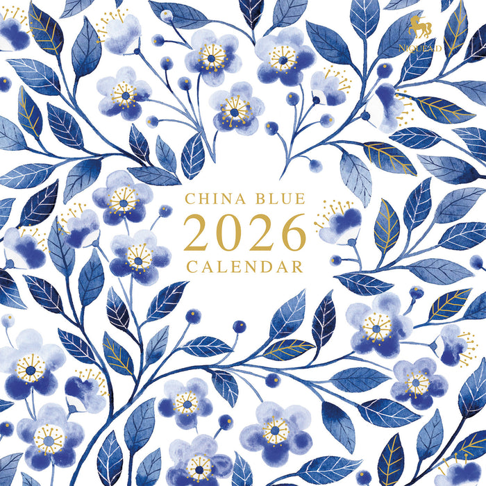 China Blue 2026 Square Wall Calendar