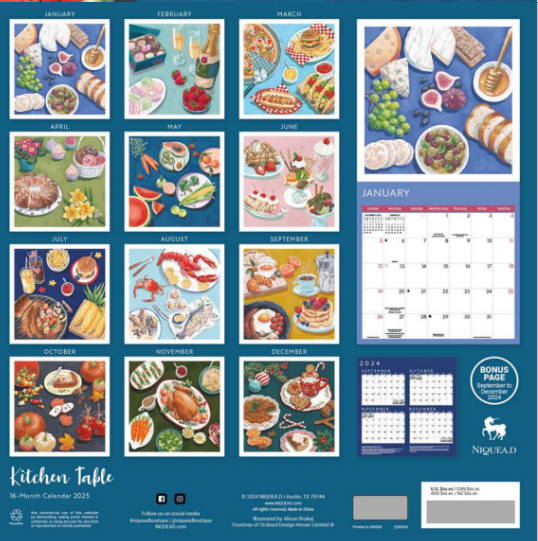 2025 Kitchen Table Wall Calendar