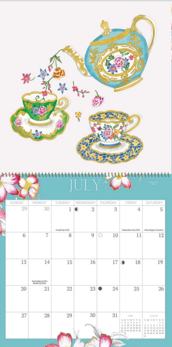 2025 Teacups Wall Calendar