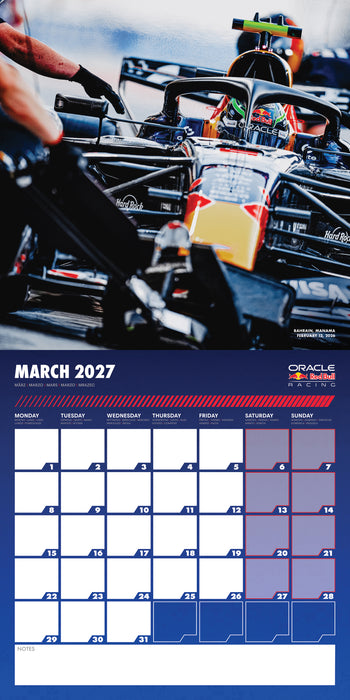 Formula One Red Bull Racing 2027 Square Wall Calendar