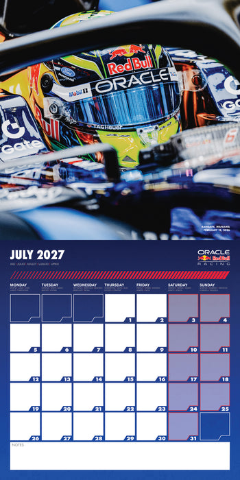 Formula One Red Bull Racing 2027 Square Wall Calendar