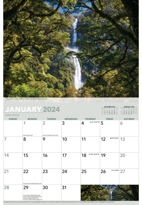 2024 Unique New Zealand Landscapes Wall Calendar