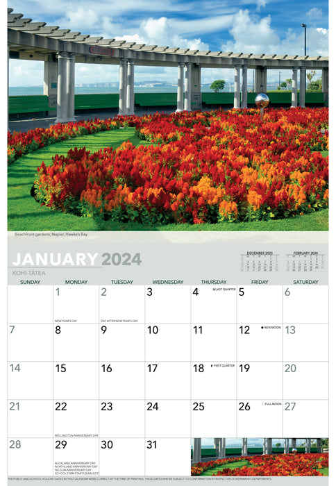2024 Great Gardens of New Zealand Wall Calendar