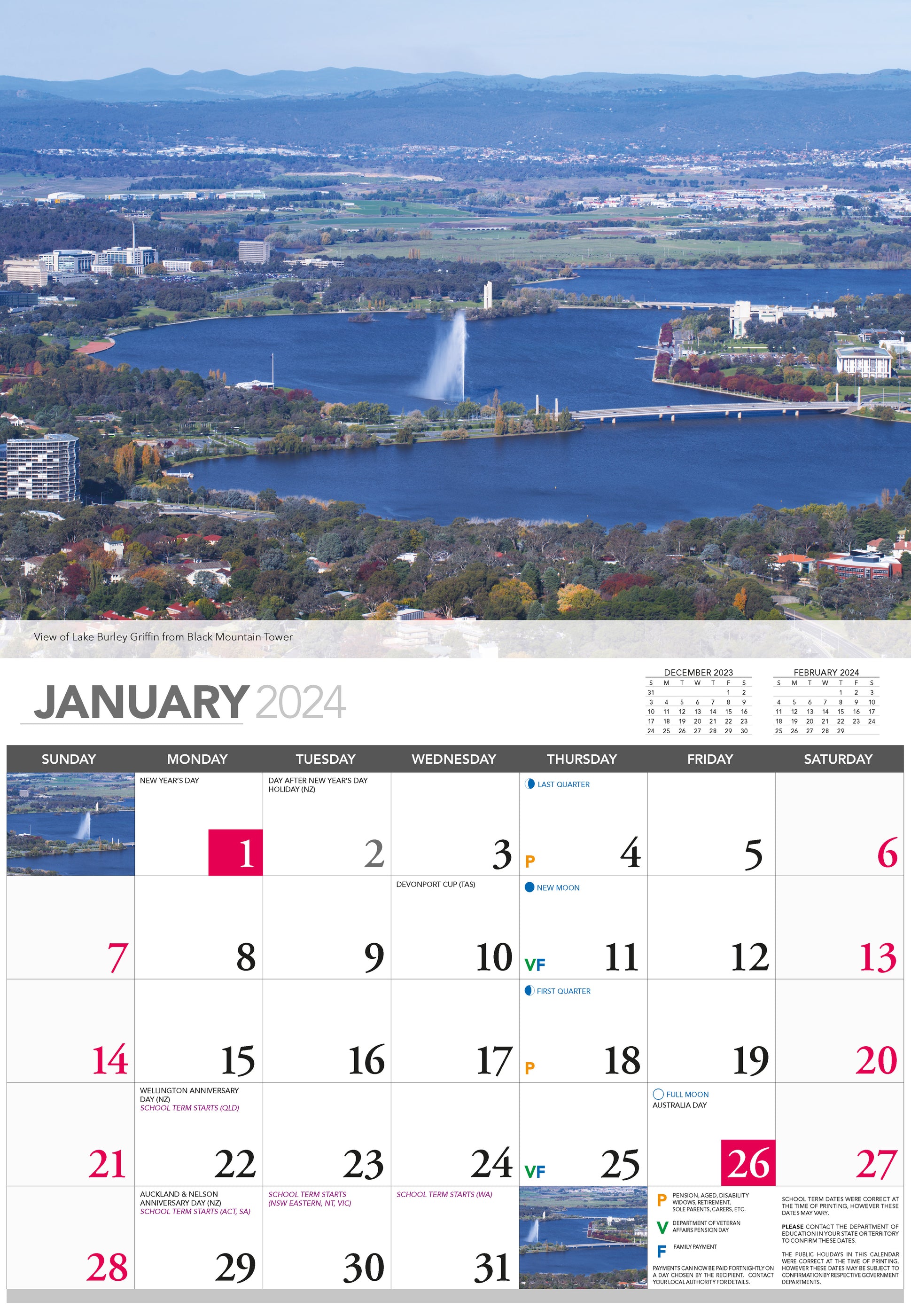 2024 Canberra Wall Calendar — Calendar Club