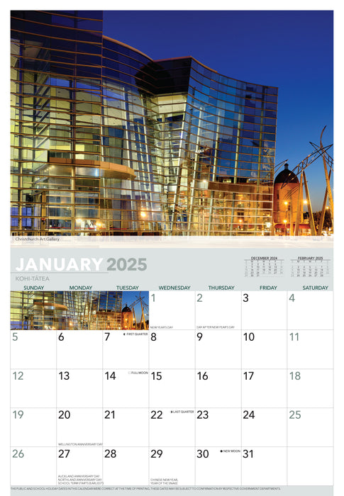 2025 Christchurch Wall Calendar