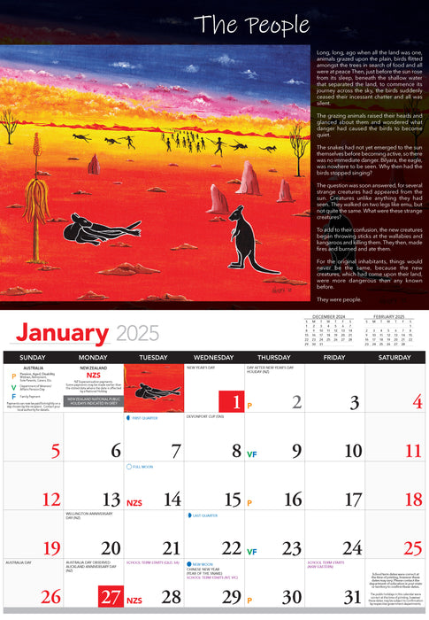 2025 Tales of the Dreamtime Wall Calendar