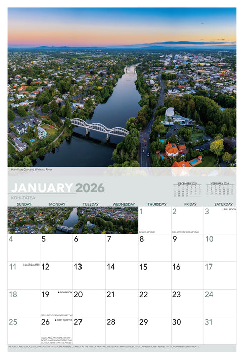Waikato 2026 A4 Wall Calendar