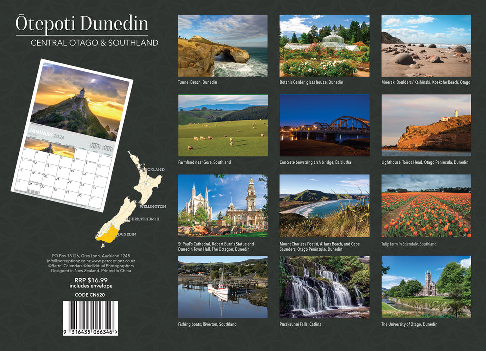 Dunedin 2026 A4 Wall Calendar