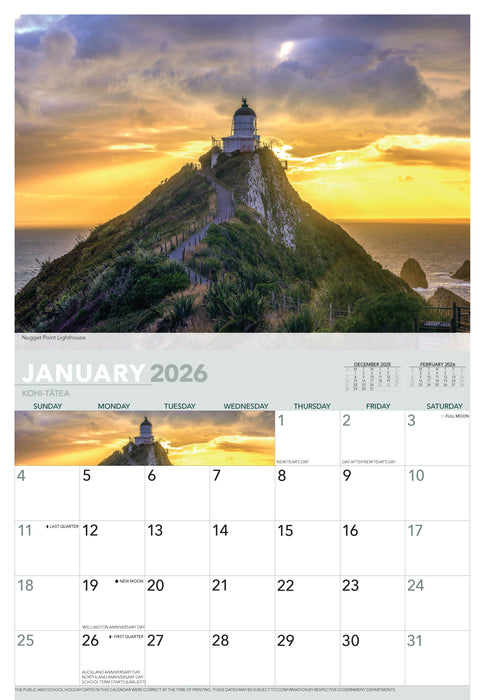 Dunedin 2026 A4 Wall Calendar