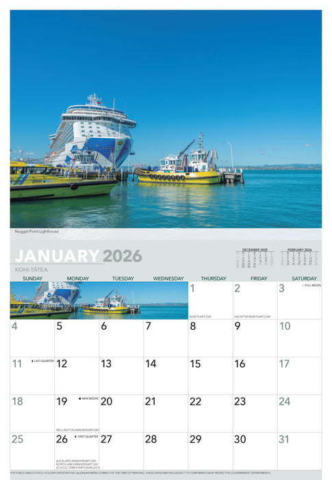 Tauranga East Bay 2026 A4 Wall Calendar