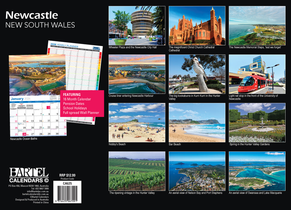 Newcastle and the Hunter 2026 A4 Wall Calendar
