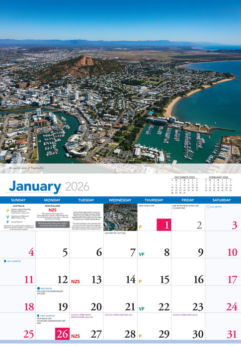 Townsville 2026 A4 Wall Calendar
