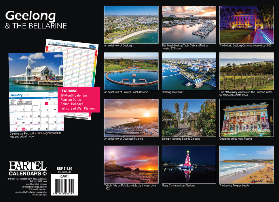 Geelong and the Bellarine Peni 2026 A4 Wall Calendar