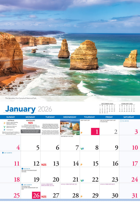 The Great Ocean Road 2026 A4 Wall Calendar
