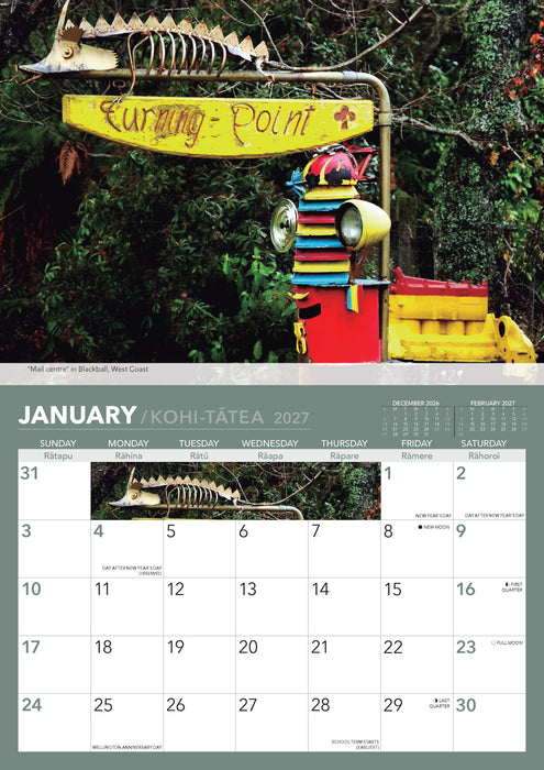 As Kiwi As 2027 A4 Wall Calendar