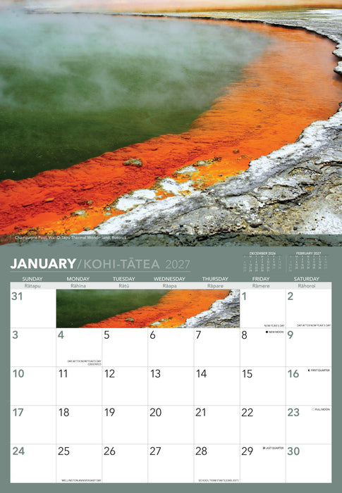 Naturally New Zealand 2027 Wall Calendar