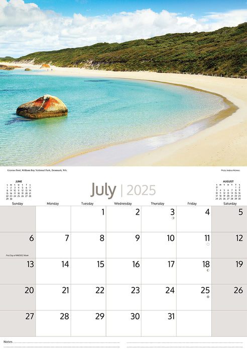 2025 Australian Beaches Wall Calendar