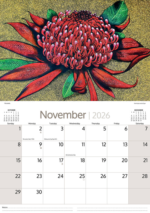 Aboriginal Art 2026 A4 Wall Calendar