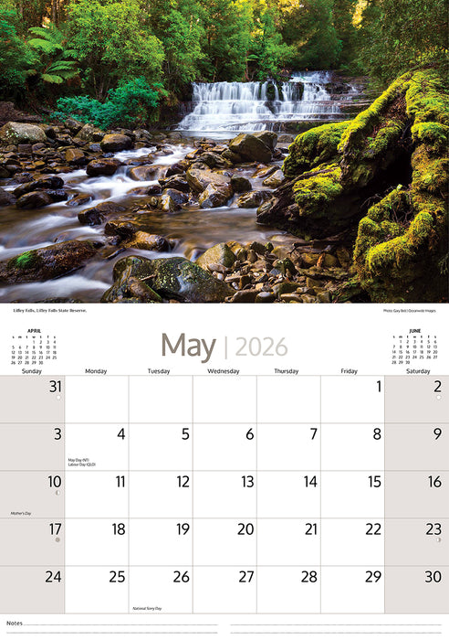 Around Tasmania 2026 A4 Wall Calendar
