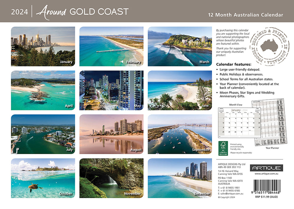 2024 Around Gold Coast Wall Calendar