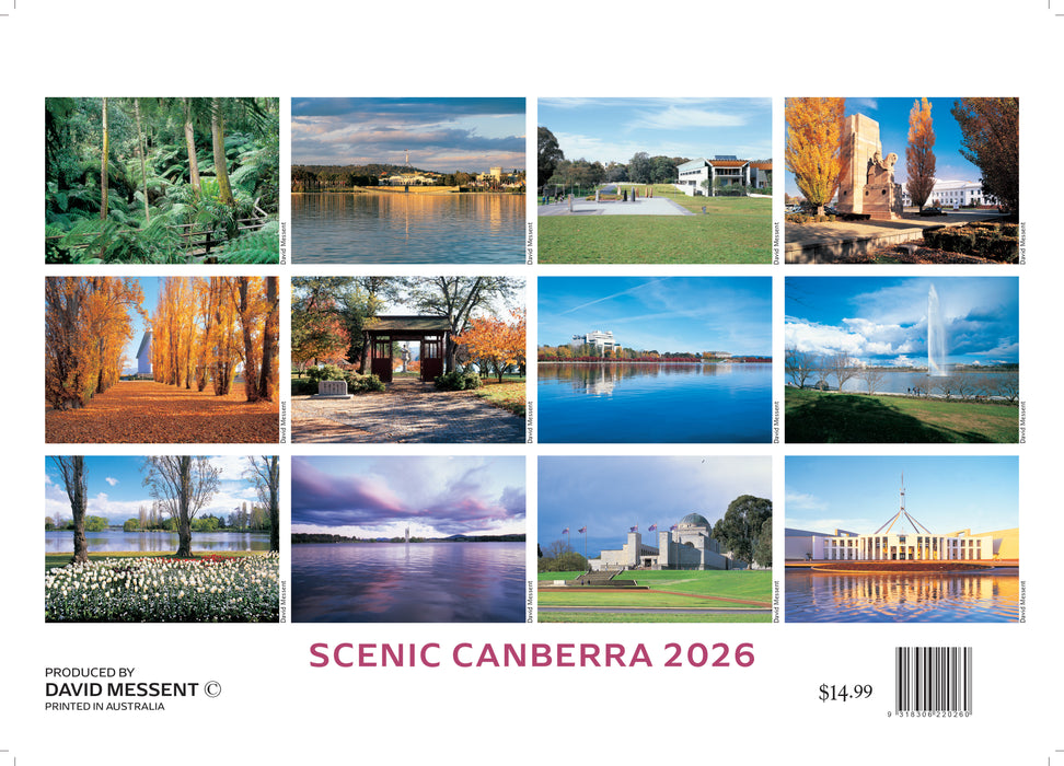 Scenic Canberra 2026 A4 Wall Calendar