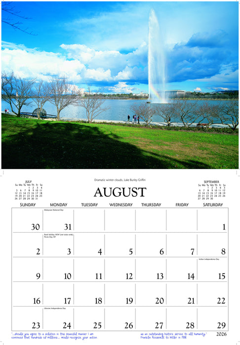 Scenic Canberra 2026 A4 Wall Calendar