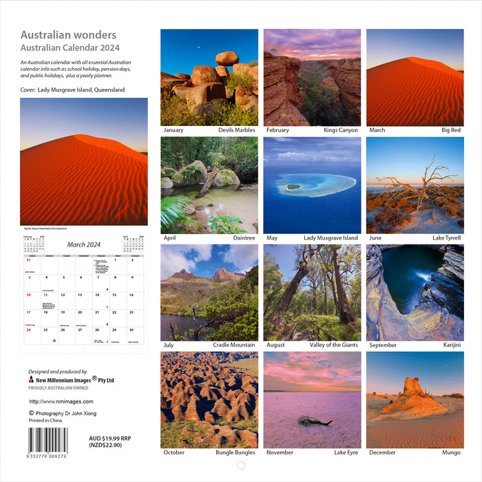 2024 Australian Wonders Wall Calendar
