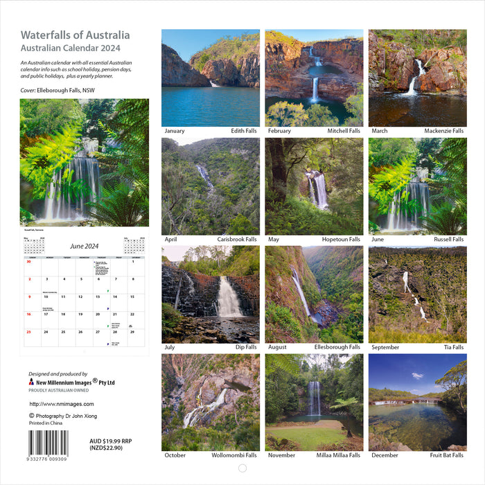 2024 Waterfalls of Australia Wall Calendar