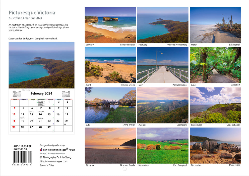 2024 Picturesque Victoria Wall Calendar