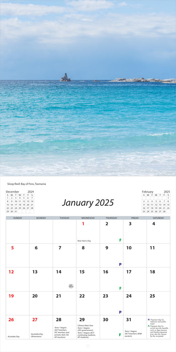 2025 Australian Seascapes Wall Calendar