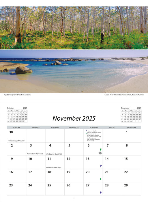 2025 Australia Panorama Wall Calendar