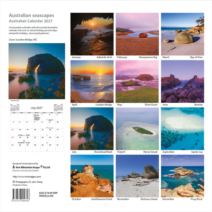 Australian Seascapes 2027 Square Wall Calendar