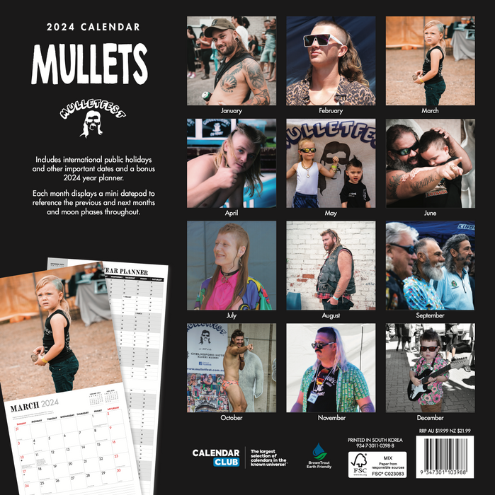 2024 Mullets Wall Calendar — Calendar Club