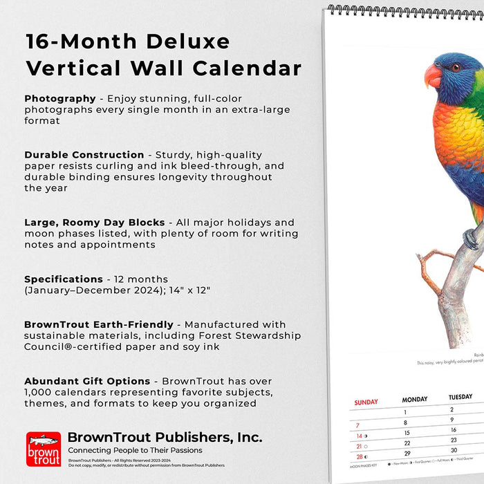 2024 Birds of Australia: The Art of Jeremy Boot Large Wall Calendar