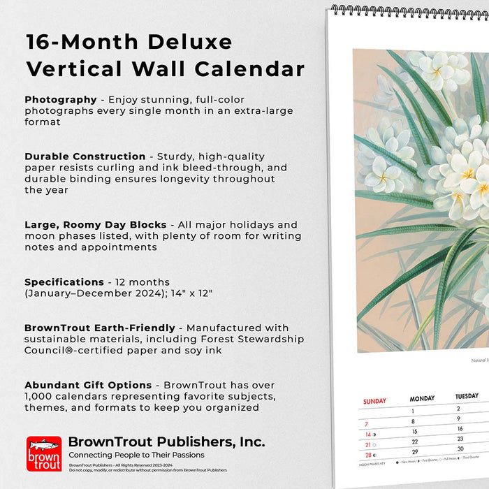 2024 Illustrated Wildflowers of Australia Large Wall Calendar