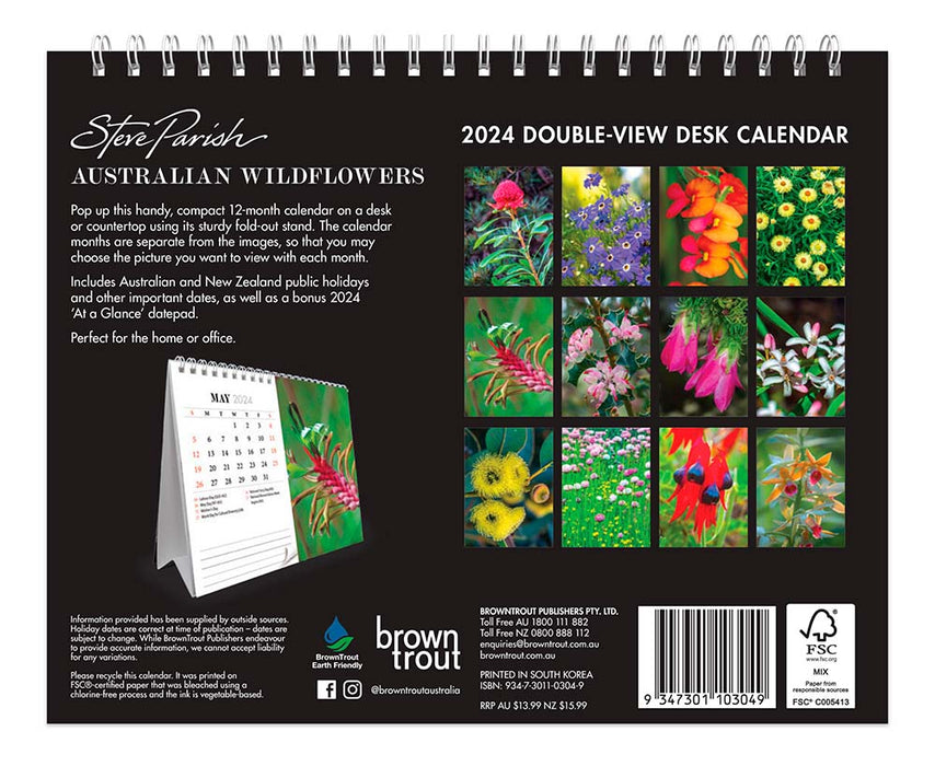 2024 Australian Wildflowers Desk Easel Calendar