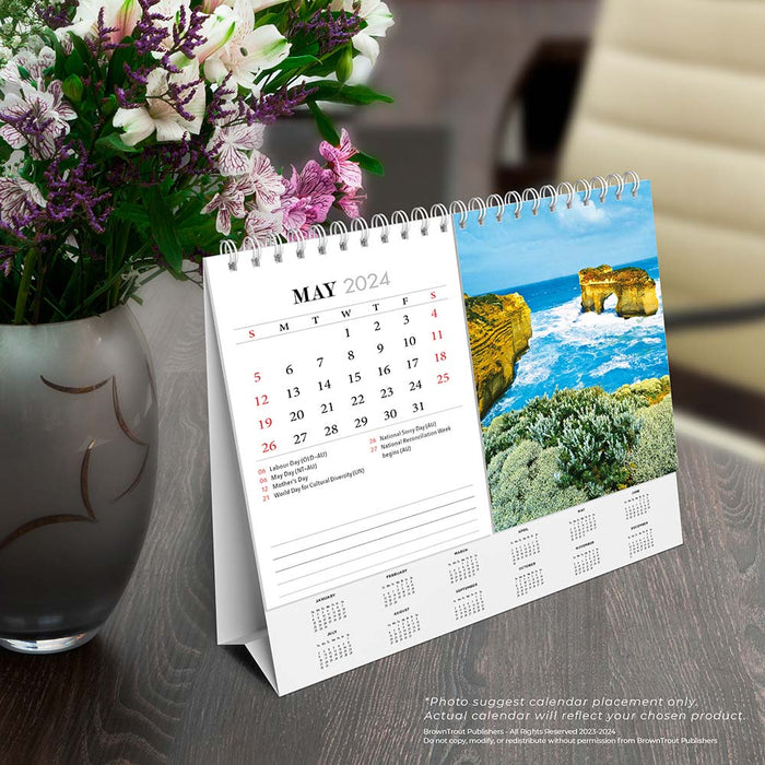 2024 Visions of Australia Desk Easel Calendar