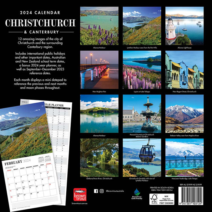 2024 Christchurch & Canterbury Wall Calendar