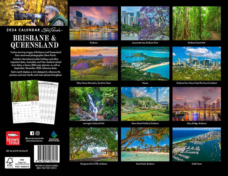 2024 Brisbane & Queensland by Steve Parish Wall Calendar