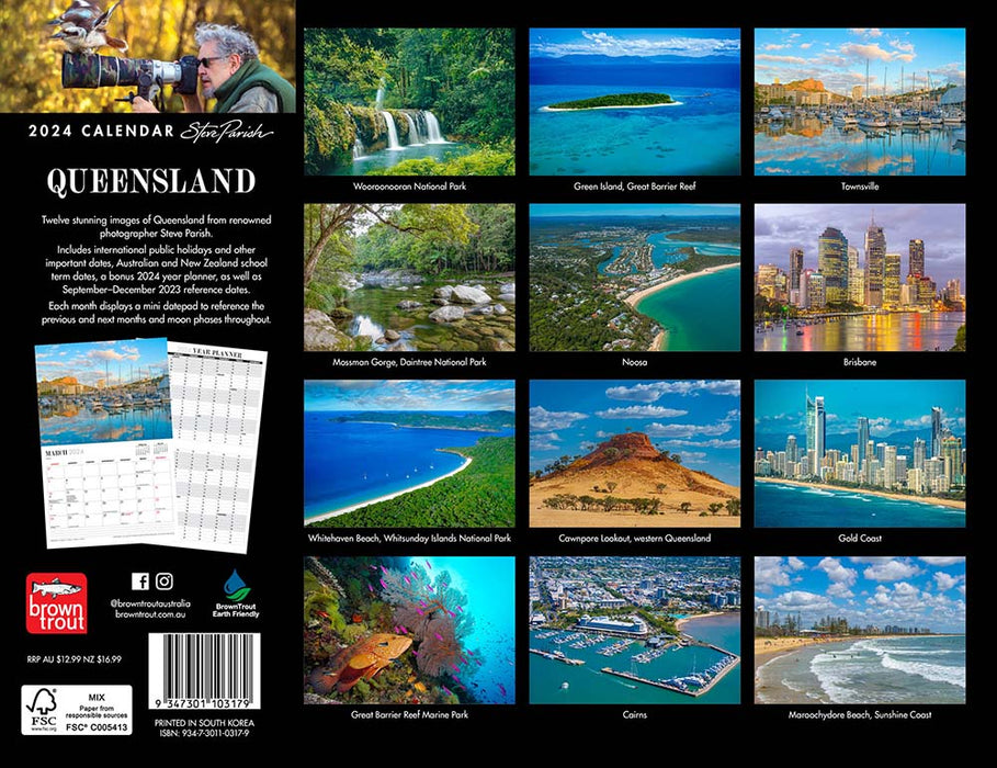 2024 Queensland by Steve Parish Wall Calendar