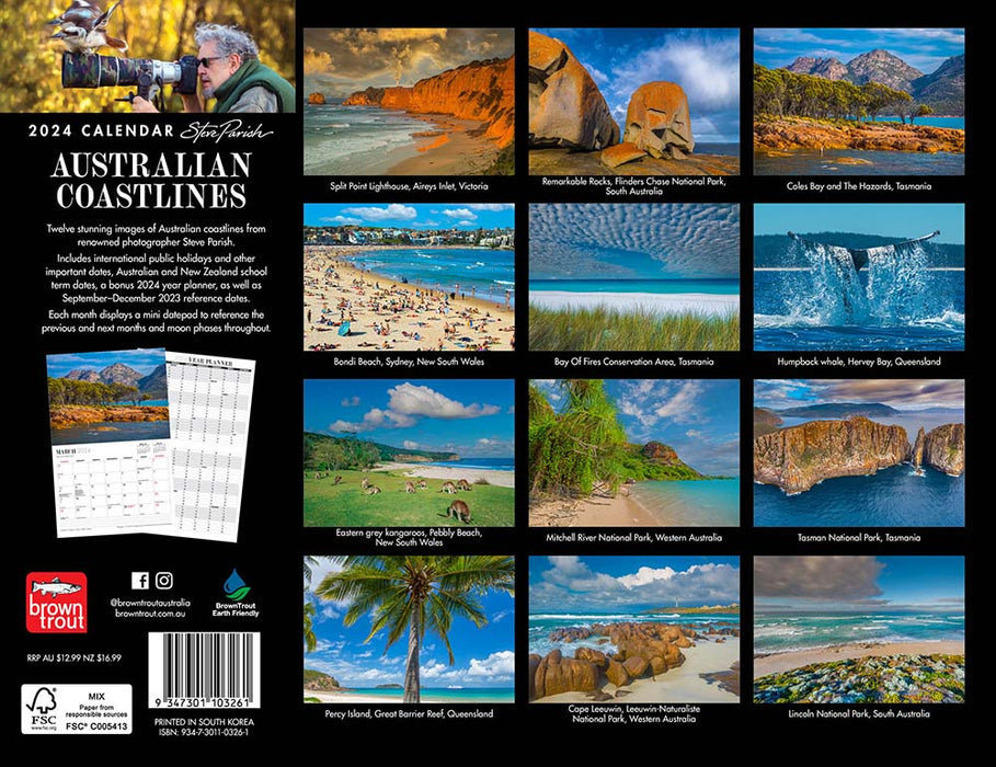 2024 Australian Coastlines by Steve Parish Wall Calendar
