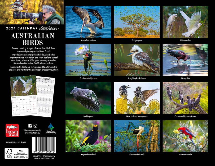 2024 Australian Birds by Steve Parish Wall Calendar