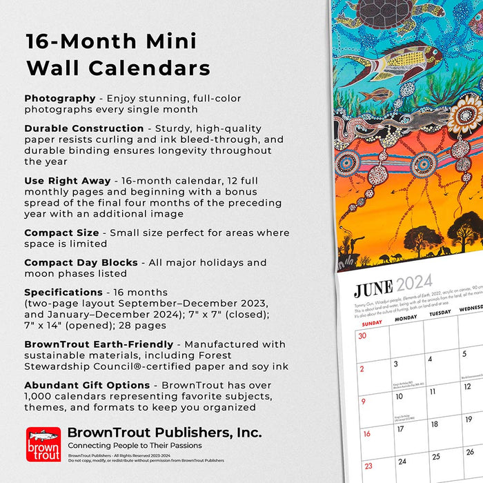 2024 Aboriginal Art Mini Wall Calendar