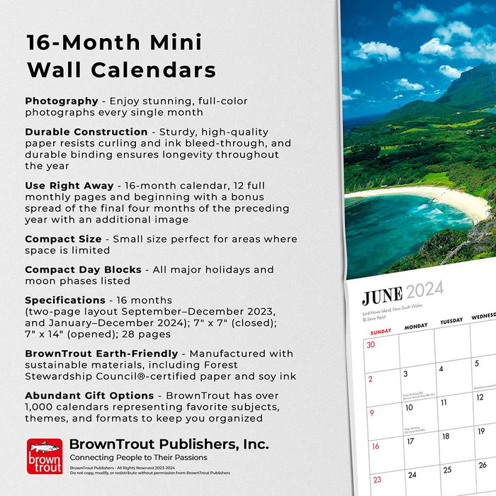 2024 Australian Beaches Mini Wall Calendar