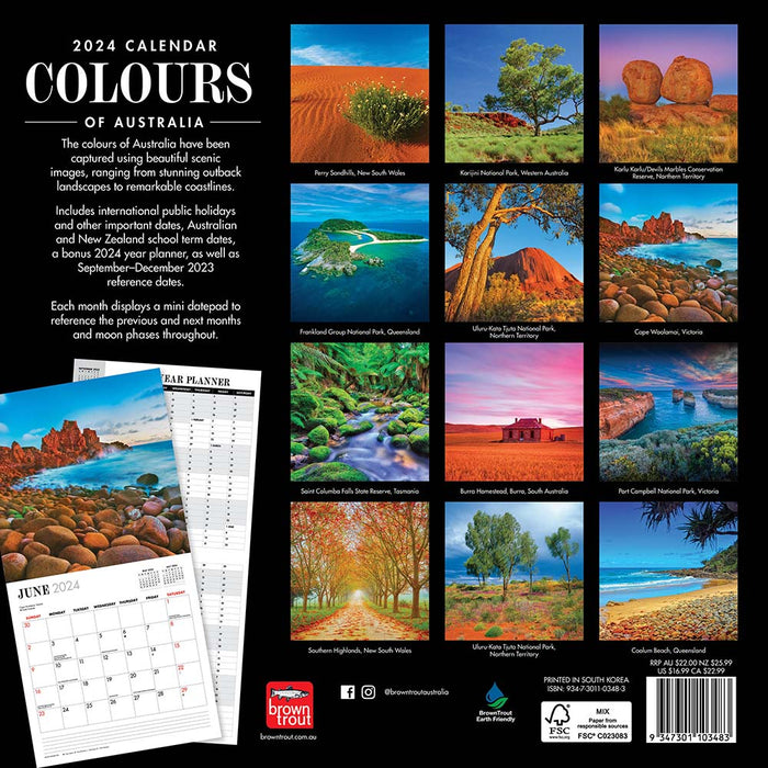 2024 Colours of Australia Wall Calendar